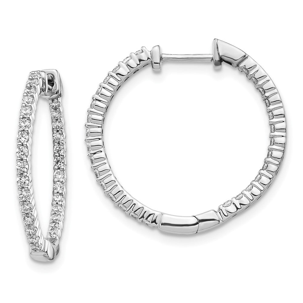 14kw Lab Grown Dia. VS/SI FGH In & Out Hinged Hoop Earrings