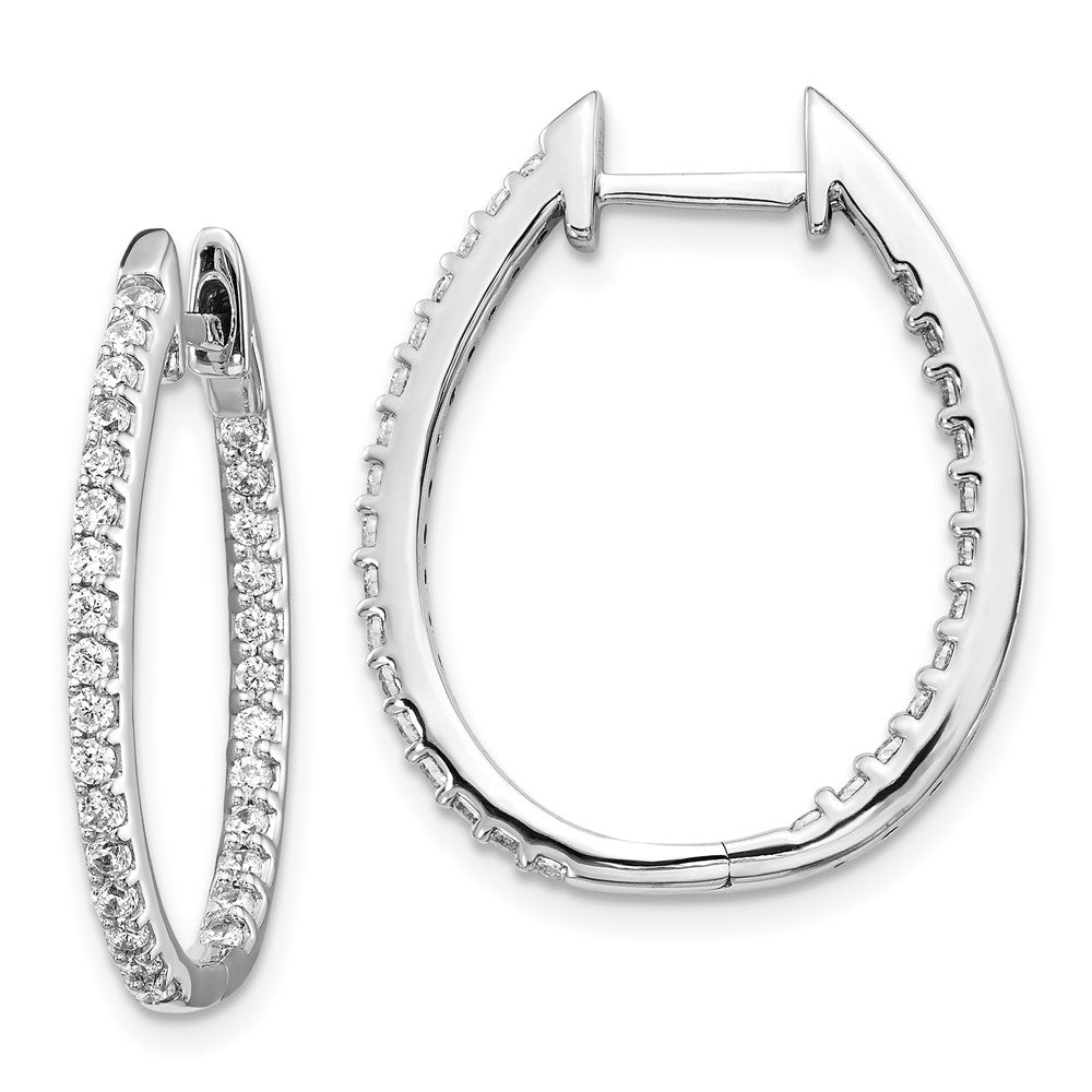 14kw Lab Grown Dia. VS/SI FGH In/Out Hinged Hoop Earrings