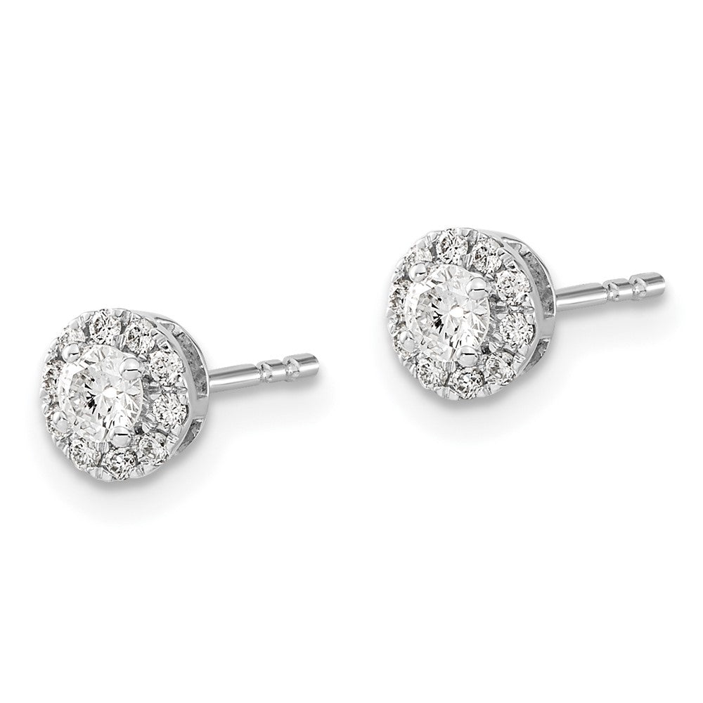 14K White Gold Lab Grown VS/SI FGH Dia Cluster Post Earrings