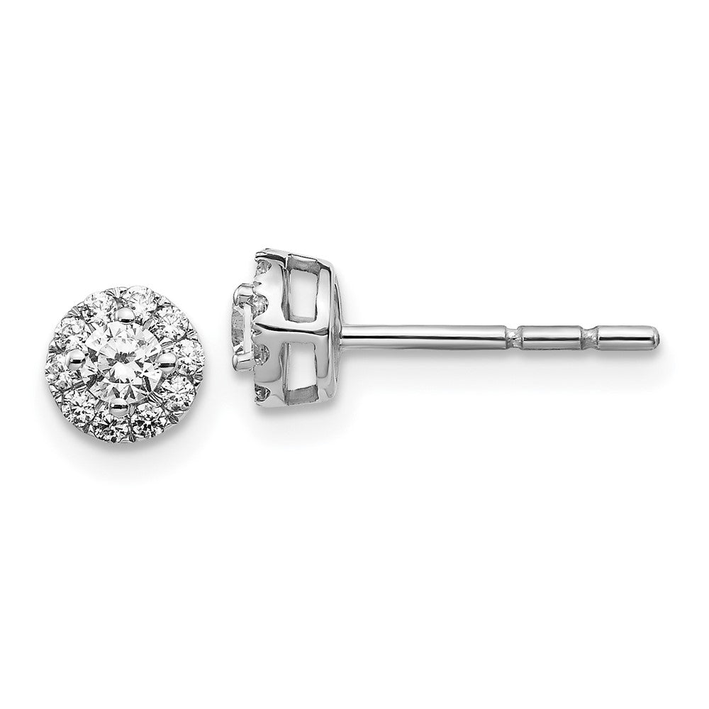 14K White Gold Lab Grown VS/SI FGH Dia Cluster Post Earrings