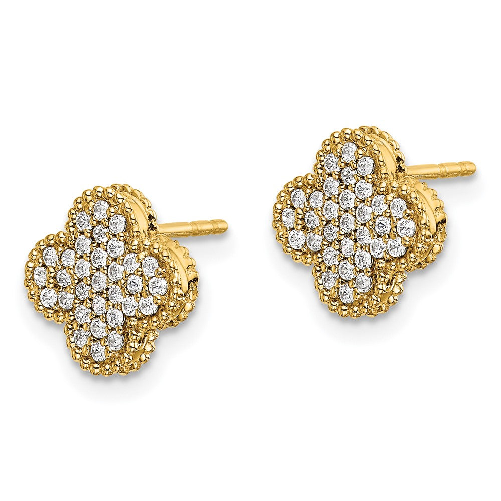 14K Lab Grown VS/SI FGH Dia Quatrefoil Post Earrings