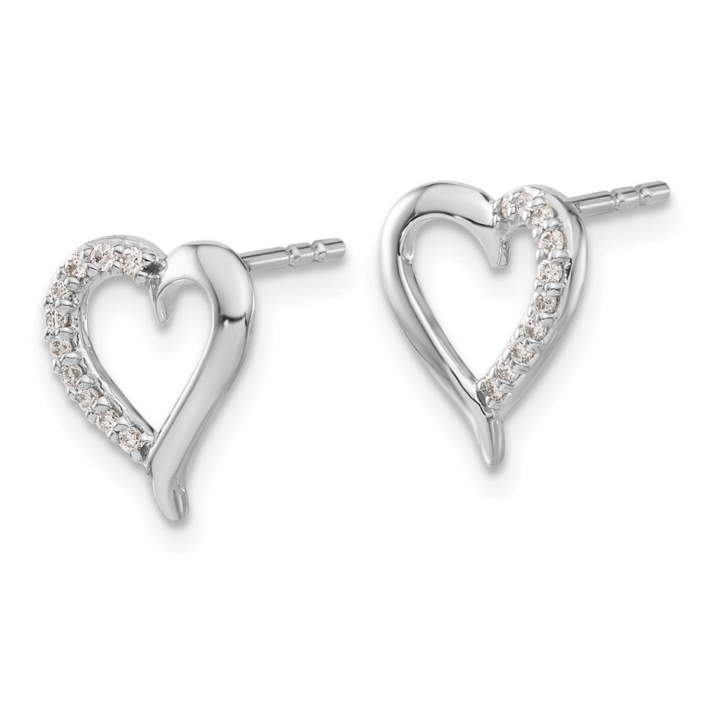 14K White Gold Lab Grown VS/SI FGH Dia Heart Earrings