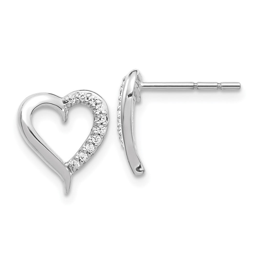 14K White Gold Lab Grown VS/SI FGH Dia Heart Earrings