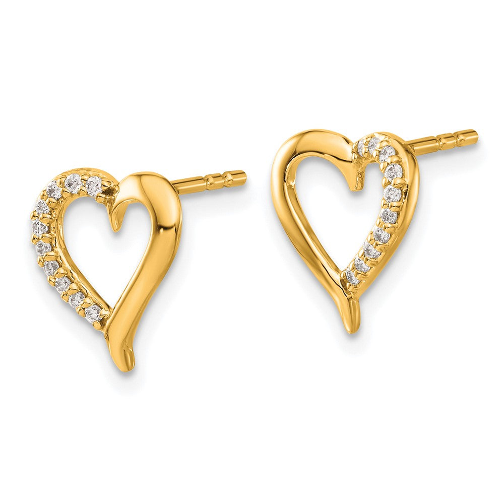 14K Lab Grown VS/SI FGH Dia Heart Post Earrings