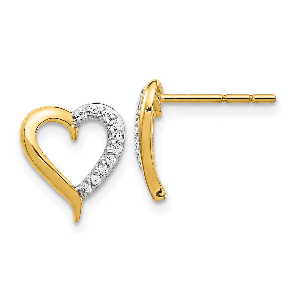 14K Lab Grown VS/SI FGH Dia Heart Post Earrings