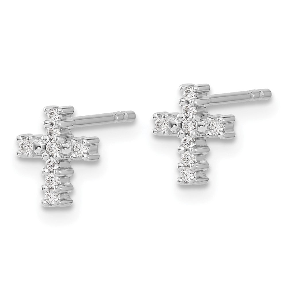 14K White Gold Lab Grown VS/SI FGH Dia Cross Post Earrings