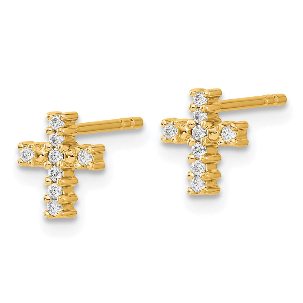 14K Lab Grown VS/SI FGH Dia Cross Post Earrings