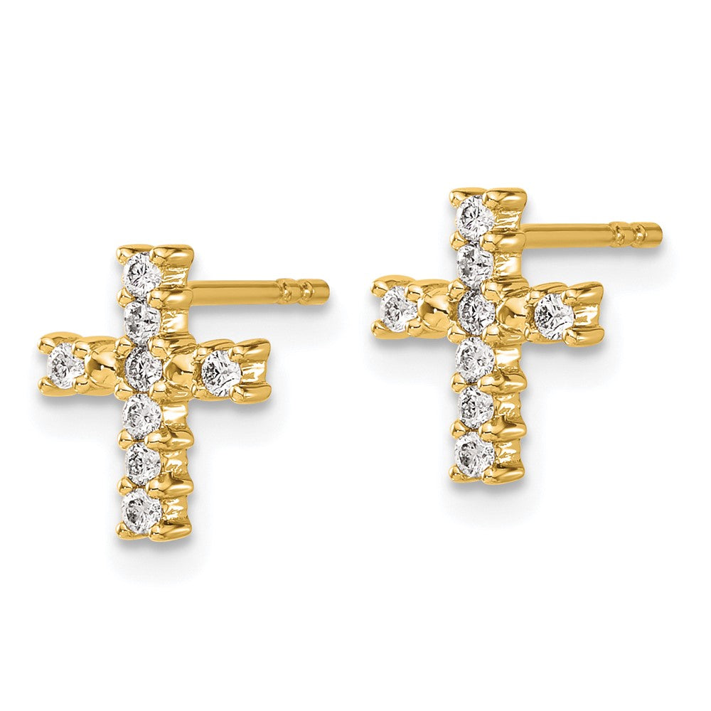 14K Lab Grown Diamond VS/SI FGH Cross Post Earrings