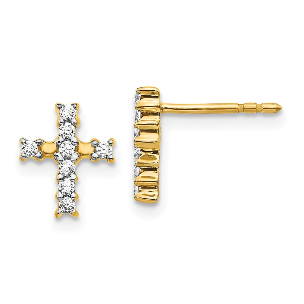 14K Lab Grown Diamond VS/SI FGH Cross Post Earrings