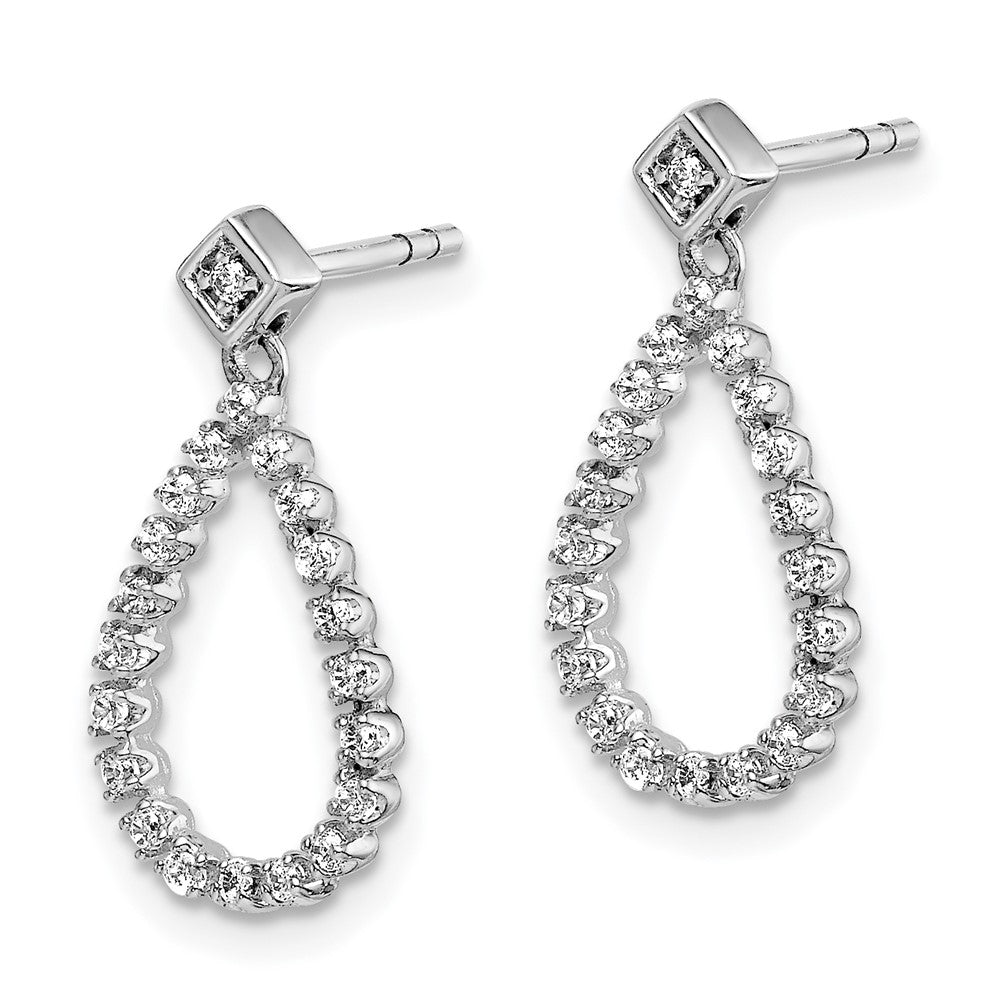 14K White Gold Lab Grown VS/SI FGH Dia Teardrop Post Earrings