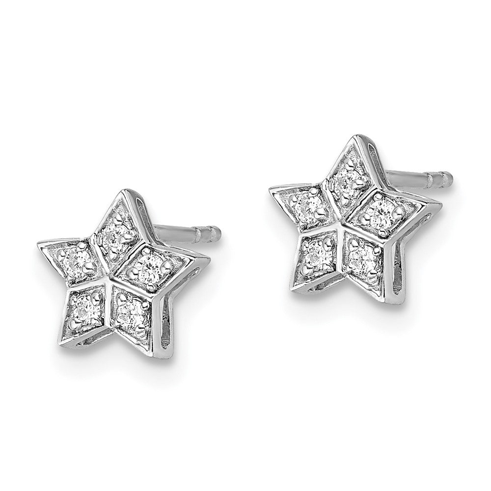 14K White Gold Lab Grown VS/SI FGH Dia Star Post Earrings