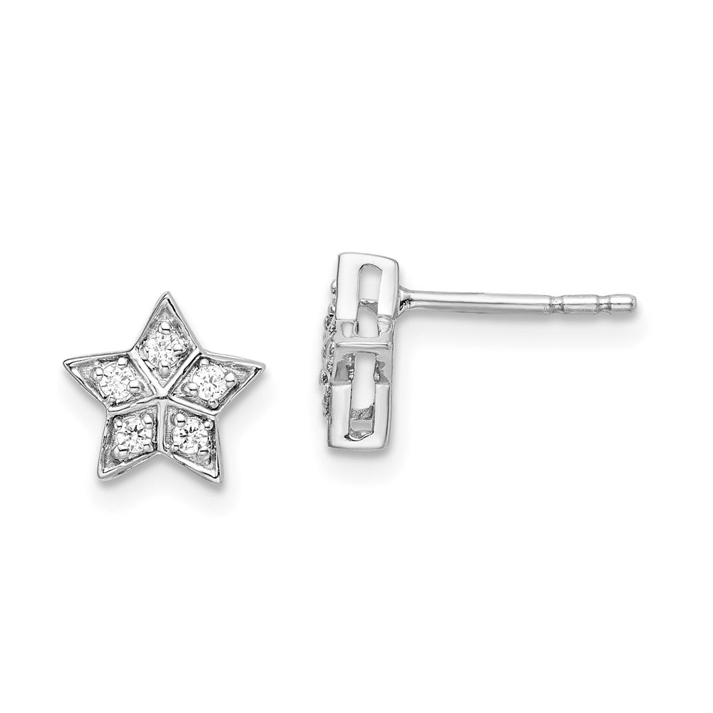 14K White Gold Lab Grown VS/SI FGH Dia Star Post Earrings