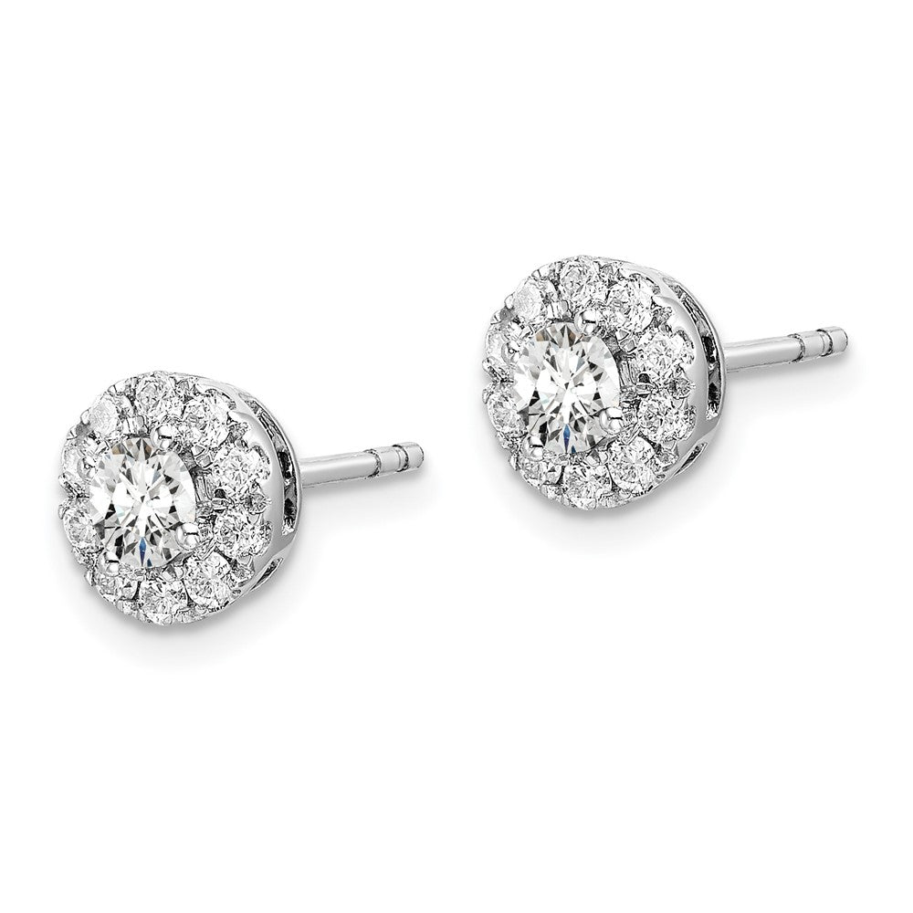 14K White Gold Lab Grown Diamond VS/SI FGH Round Halo Earrings