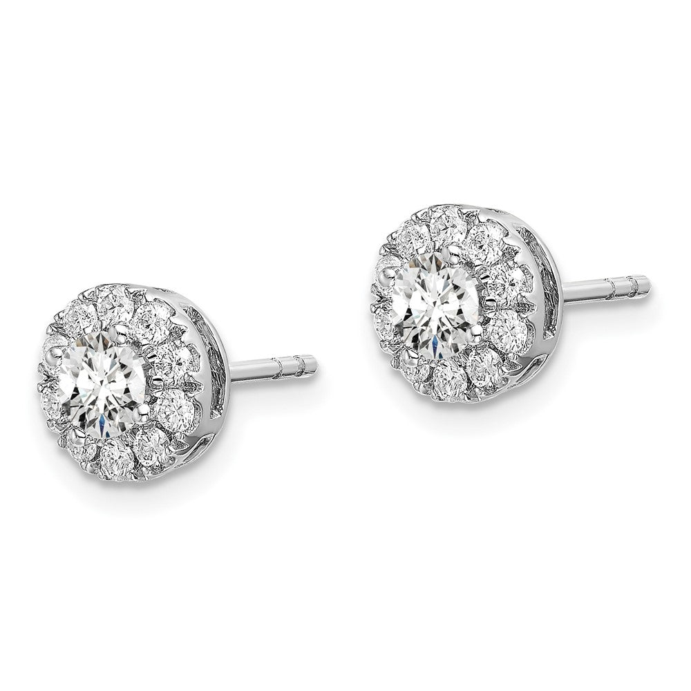 14K White Gold Lab Grown Diamond VS/SI FGH Round Halo Earrings