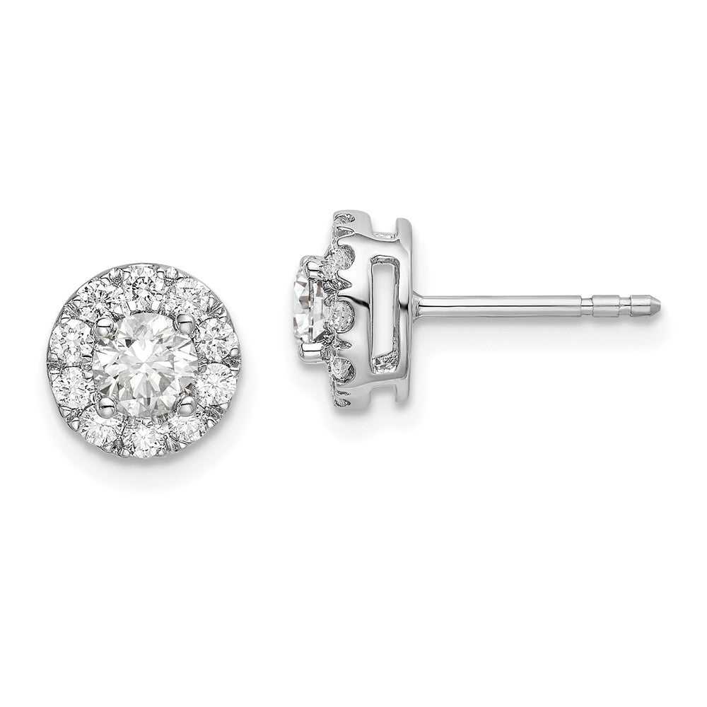 14K White Gold Lab Grown Diamond VS/SI FGH Round Halo Earrings