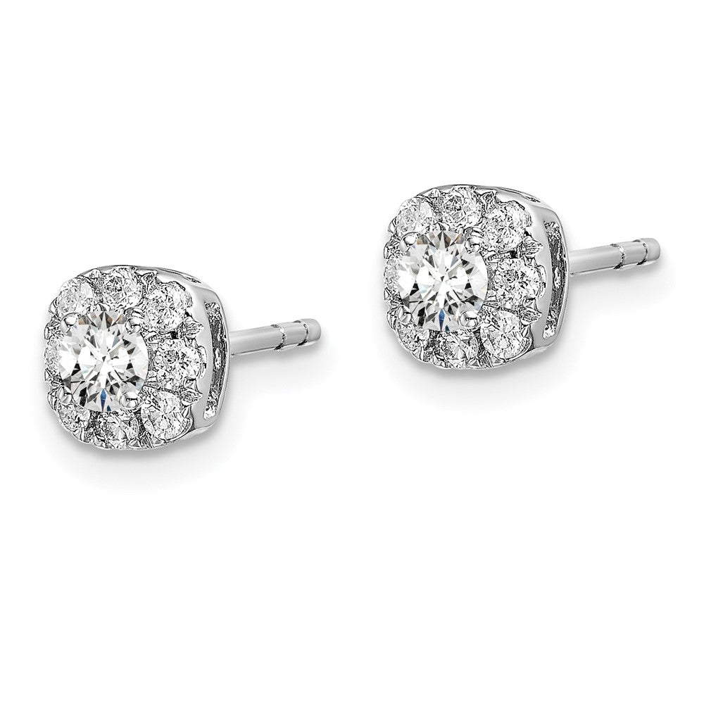 14K White Gold Lab Grown Diamond VS/SI FGH Cushion Halo Earrings