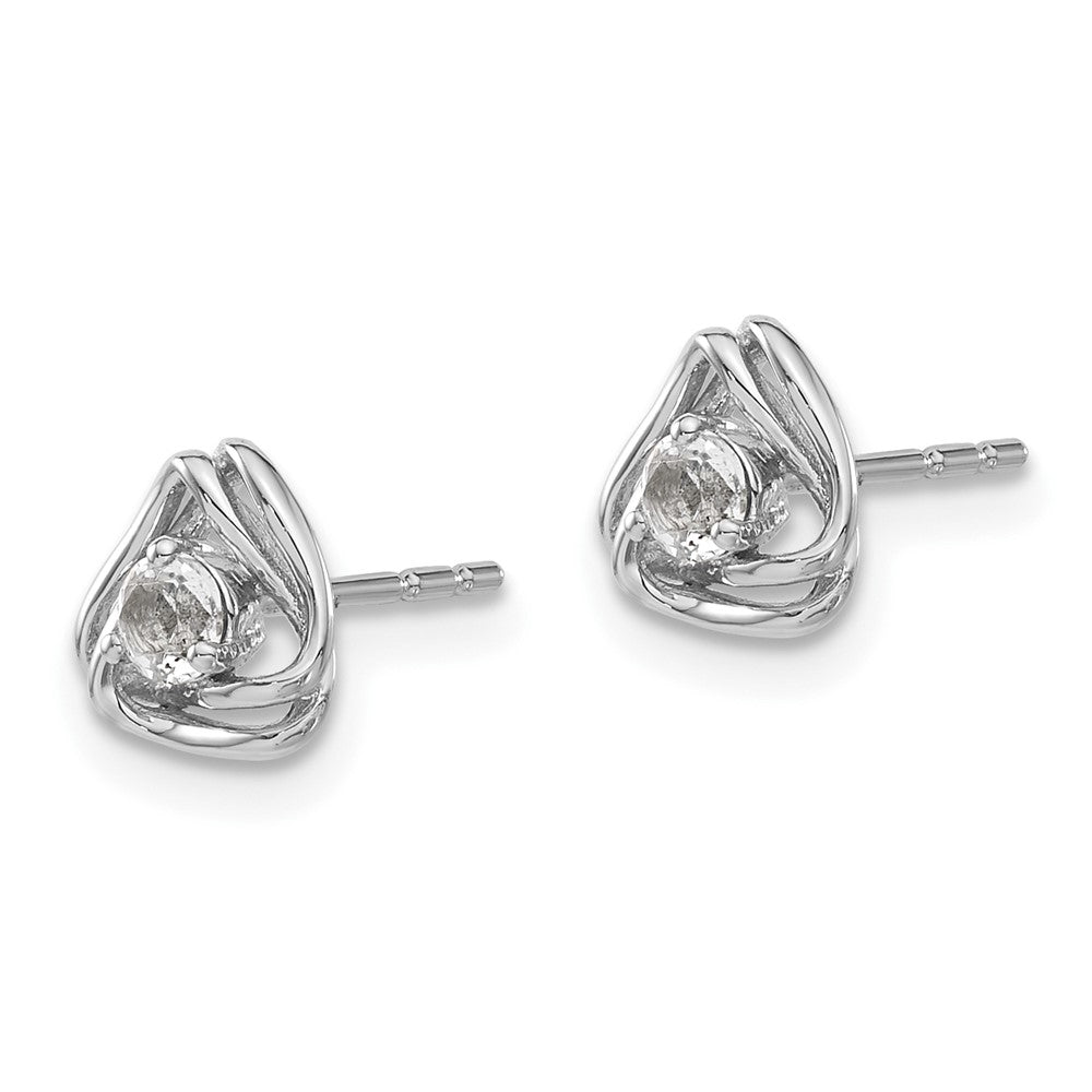 14K White Gold Lab Grown VS/SI FGH Dia Knot Post Earrings