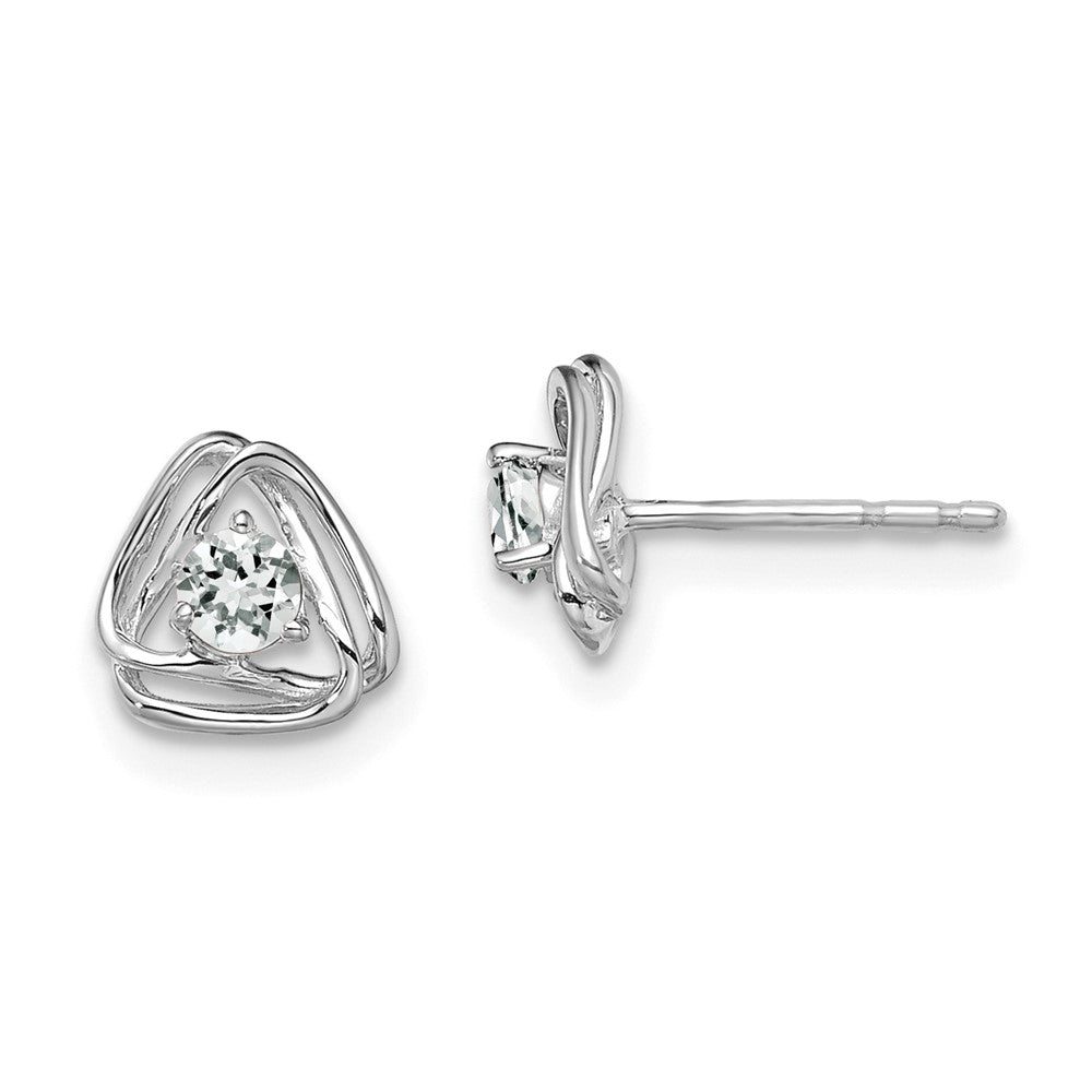 14K White Gold Lab Grown VS/SI FGH Dia Knot Post Earrings