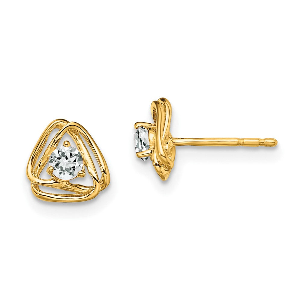 14K Lab Grown VS/SI FGH Dia Knot Post Earrings