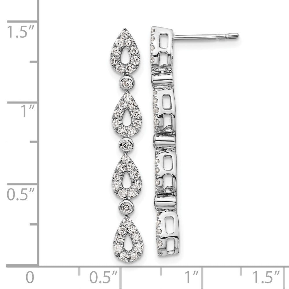 14K White Gold Lab Grown Diamond VS/SI FGH Teardrop Earrings