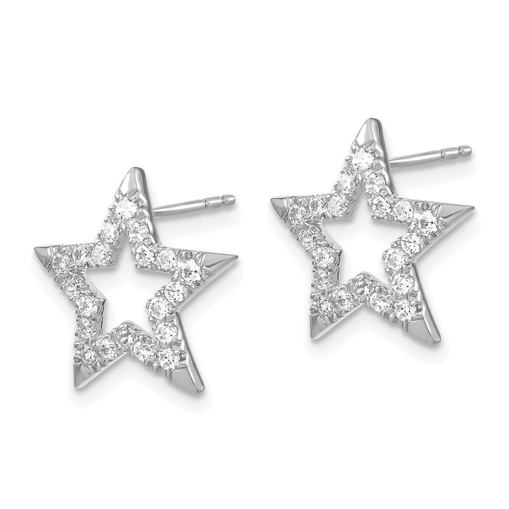 14K White Gold Lab Grown Diamond VS/SI FGH Star Post Earrings