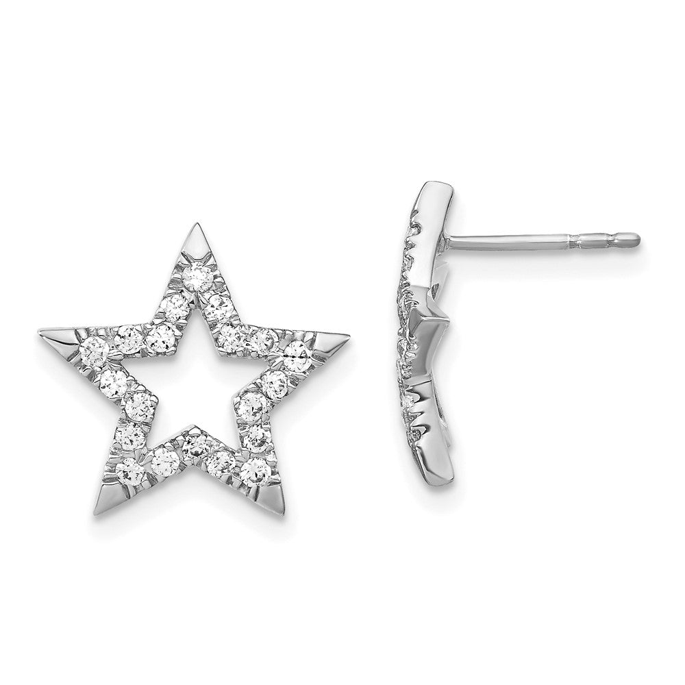 14K White Gold Lab Grown Diamond VS/SI FGH Star Post Earrings