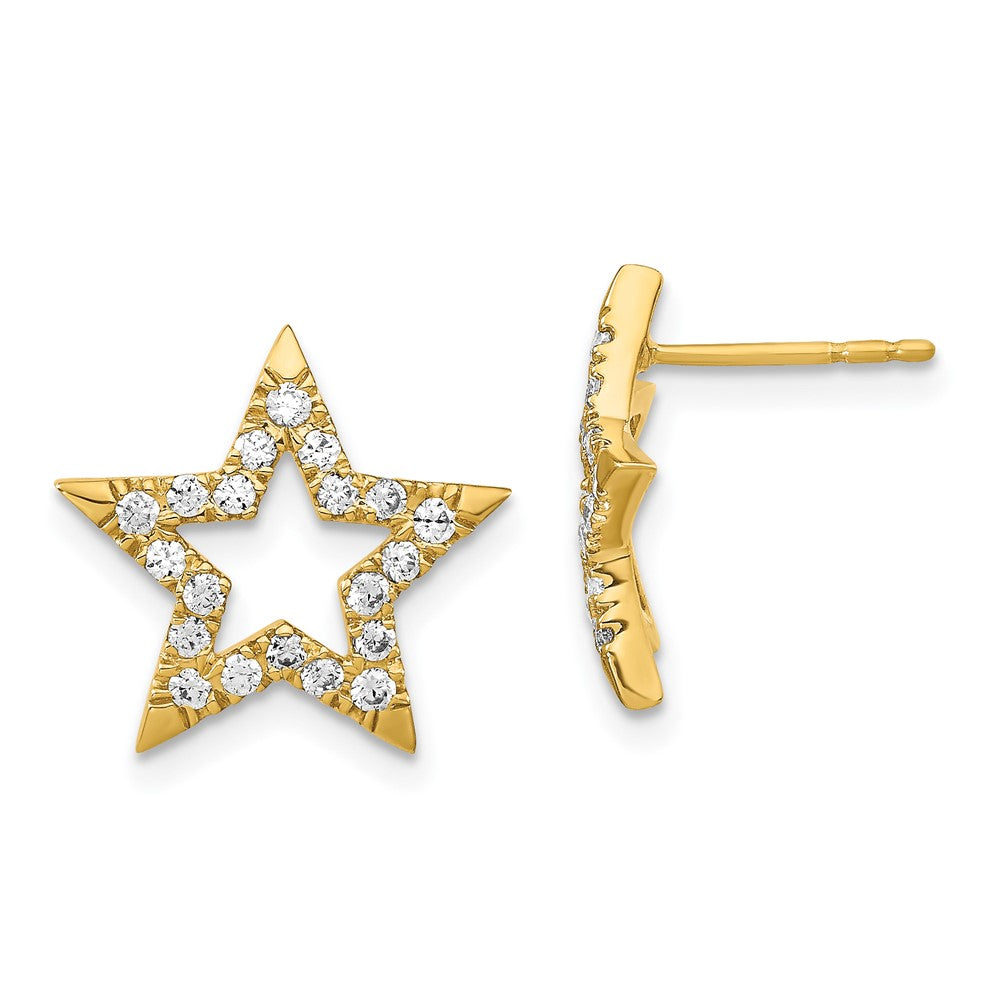 14K Lab Grown Diamond VS/SI FGH Star Post Earrings