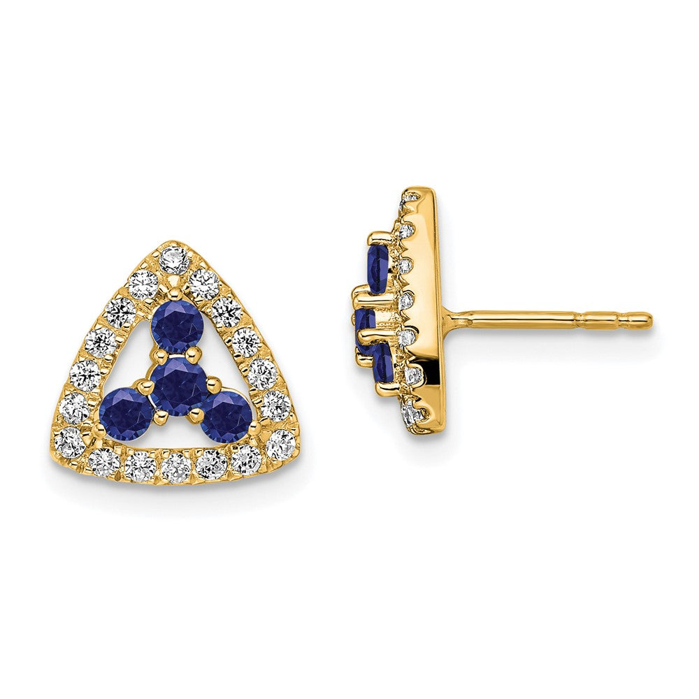 14K Lab Grown Diamond VS/SI FGH Cr.Sapp Triangle Post Earrings