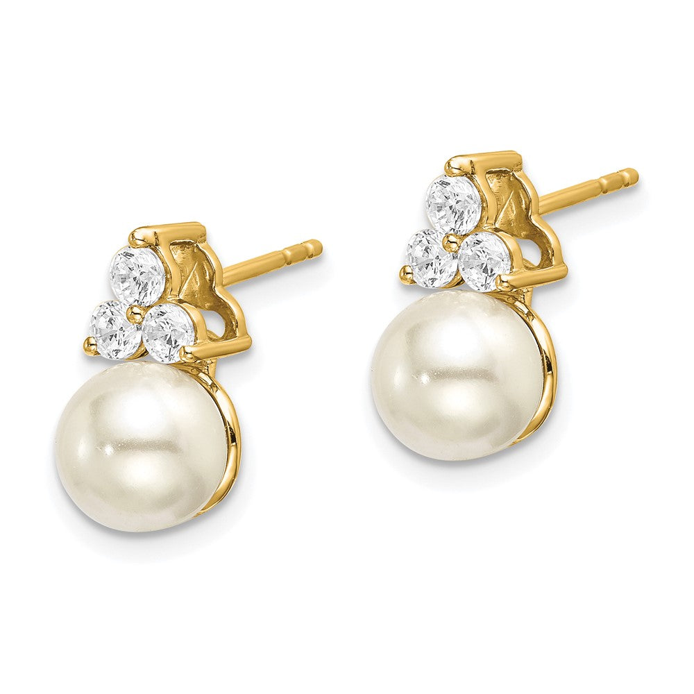 14K Lab Grown Diamond VS/SI FGH FWC Pearl Post Earrings