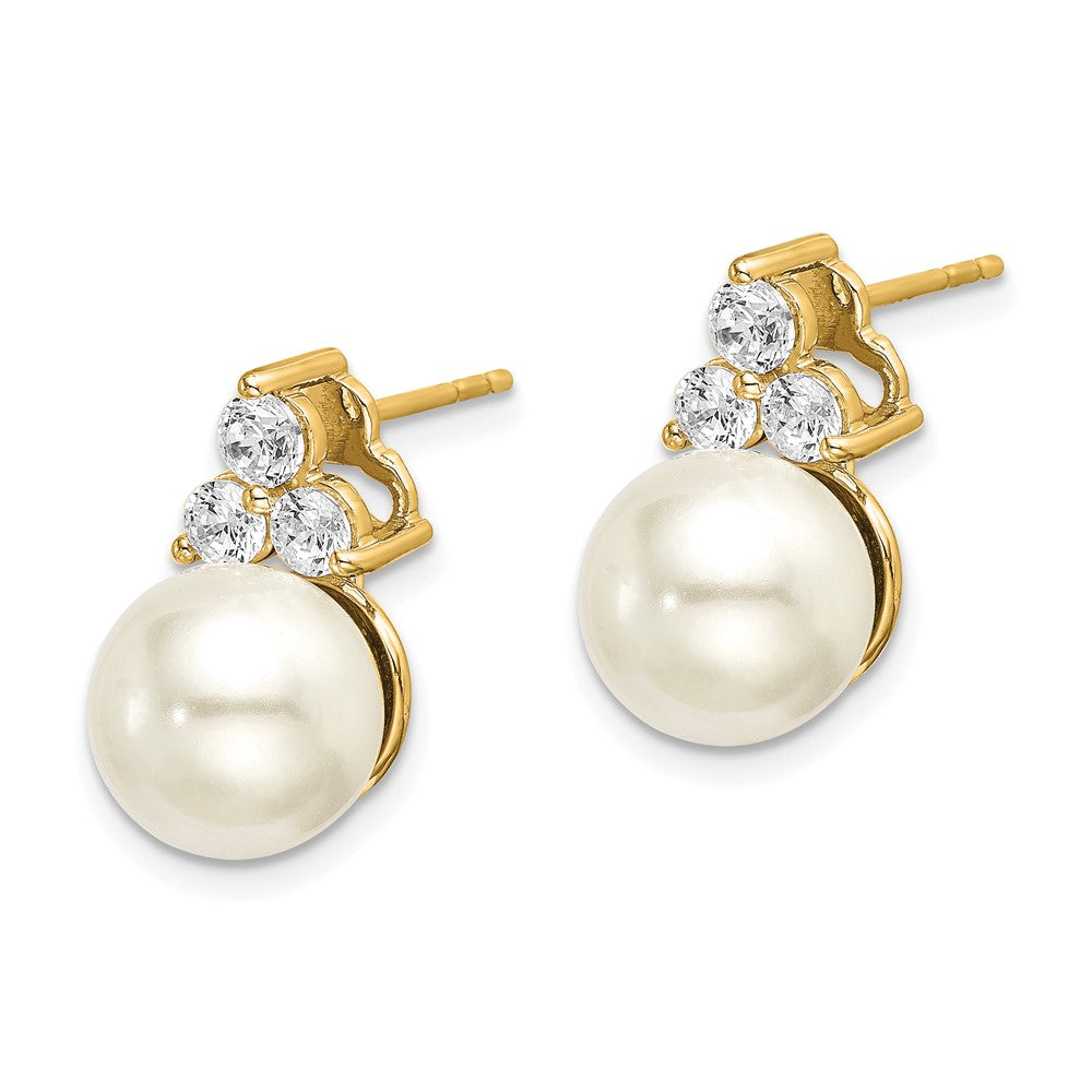 14K Lab Grown Diamond VS/SI FGH FWC Pearl Post Earrings