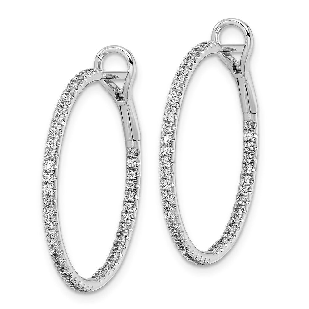 14K White Gold Lab Grown Diamond VS/SI FGH In & Out Hoop Earrings