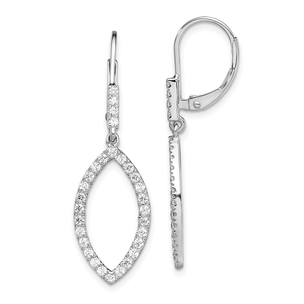 14K White Gold Lab Grown Diamond VS/SI FGH Fancy Drop Leverback Earr