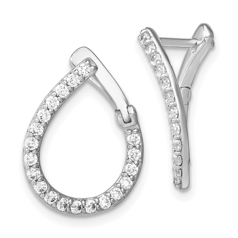 14K White Gold Lab Grown Diamond VS/SI FGH Fancy Twist Hoop Earrings