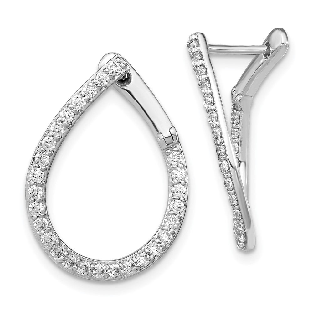 14K White Gold Lab Grown Diamond VS/SI FGH Fancy Twist Hoop Earrings