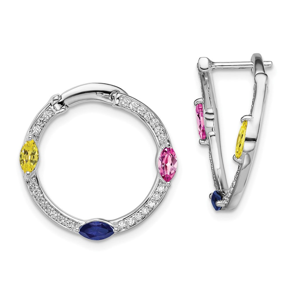 14K White Gold Lab Grown Dia VS/SI FGH Cr.SA,PS,YS Twist Hoop Earrin