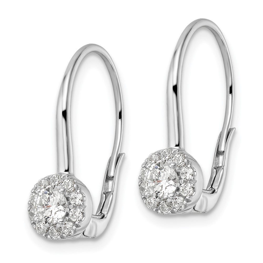 14K White Gold Lab Grown VS/SI FGH Dia Leverback Drop Earrings