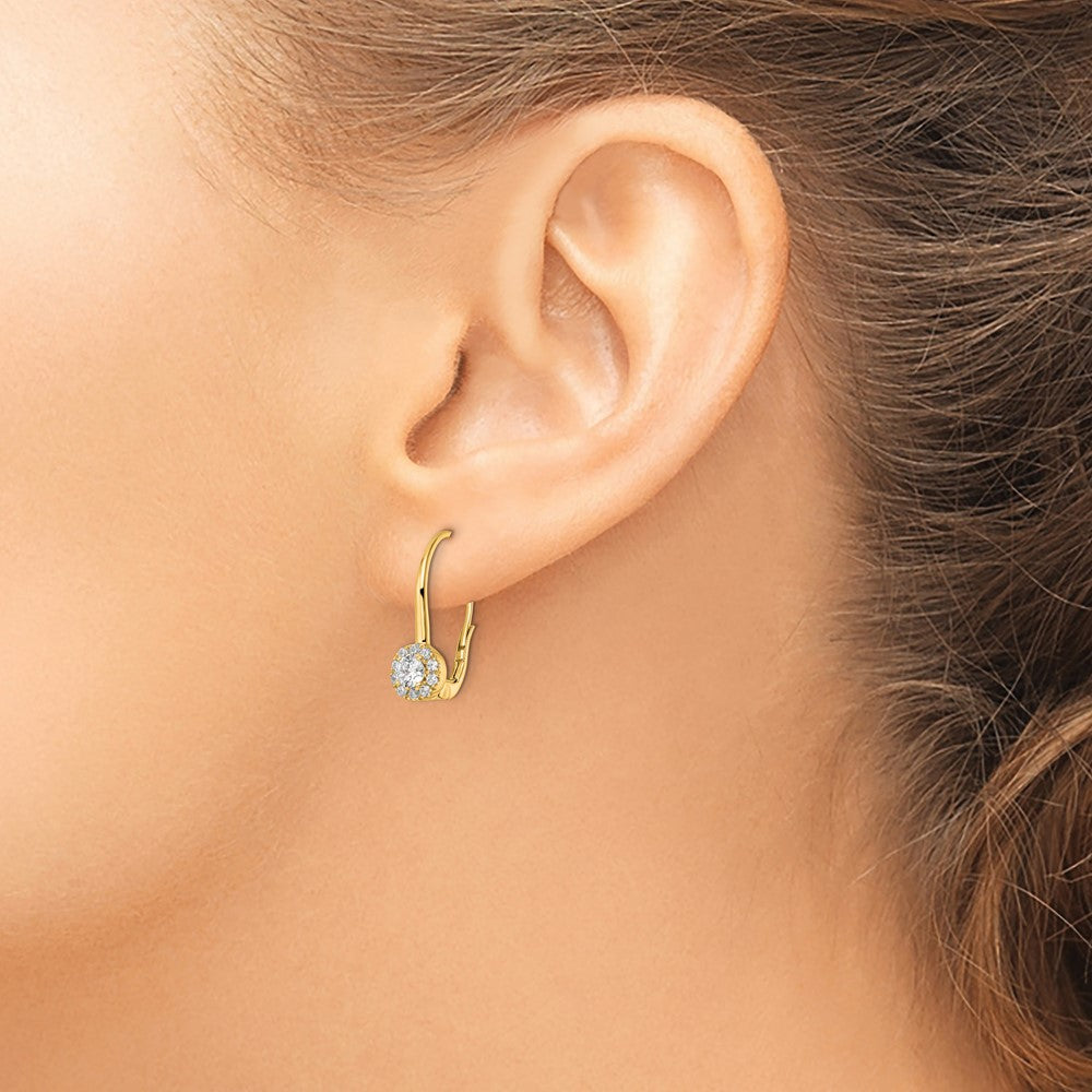 14K Lab Grown VS/SI FGH Dia Leverback Drop Earrings