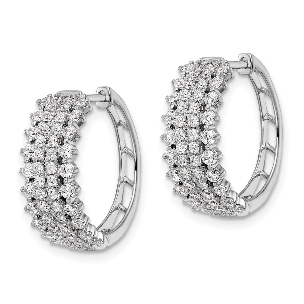 14K White Gold Lab Grown Diamond VS/SI FGH Hinged Hoop Earrings