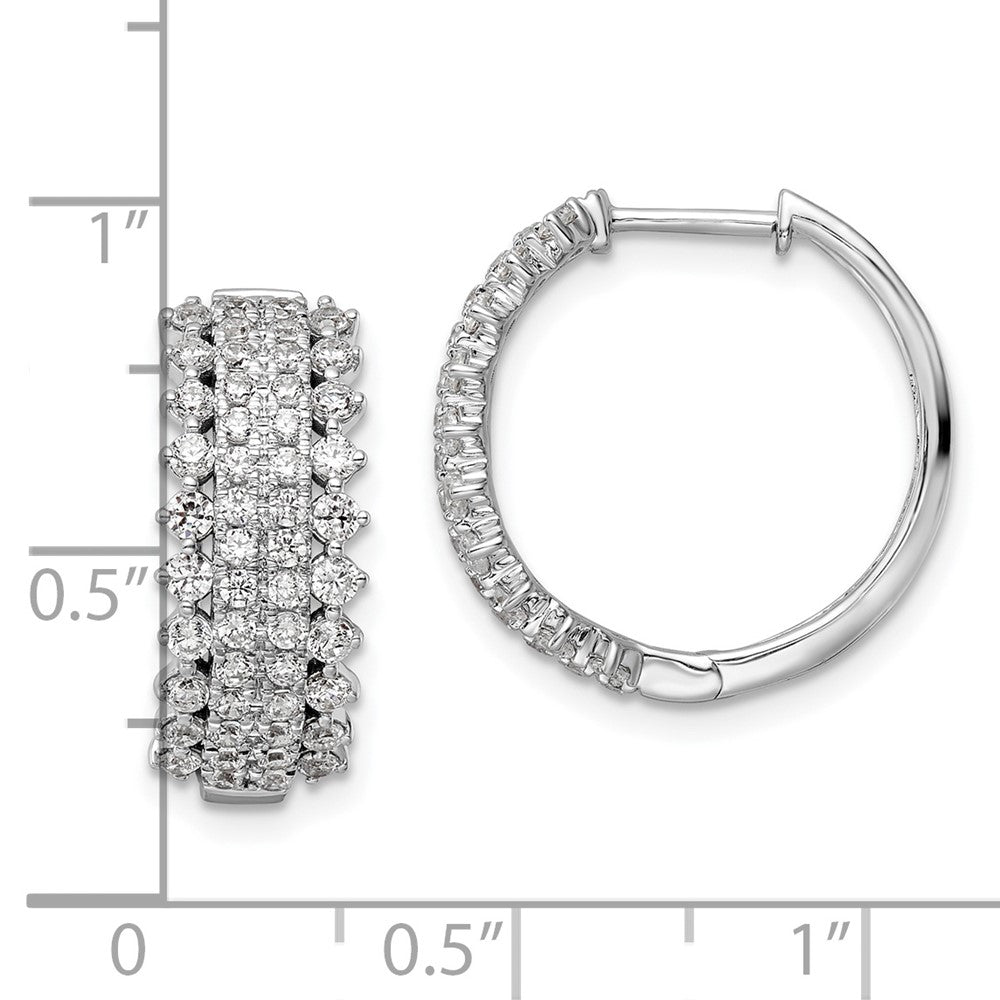 14K White Gold Lab Grown Diamond VS/SI FGH Hinged Hoop Earrings