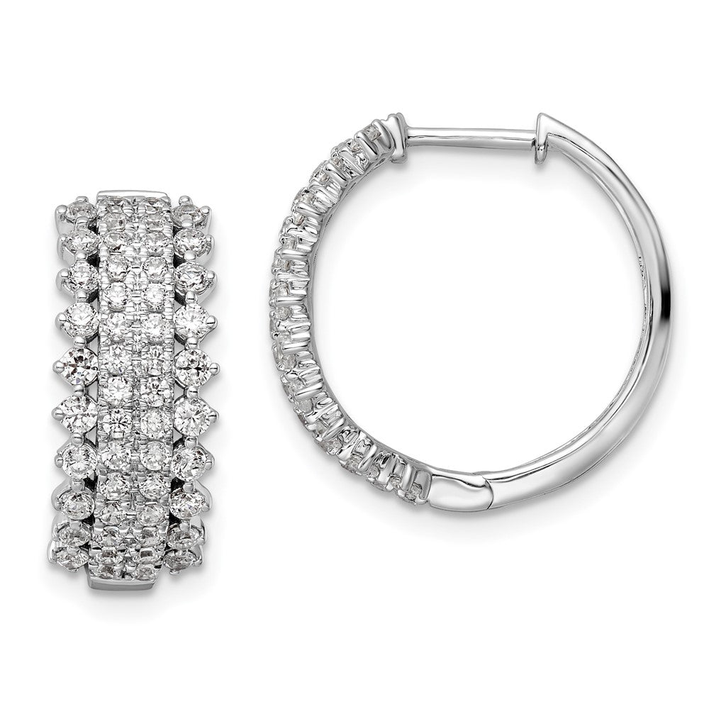 14K White Gold Lab Grown Diamond VS/SI FGH Hinged Hoop Earrings