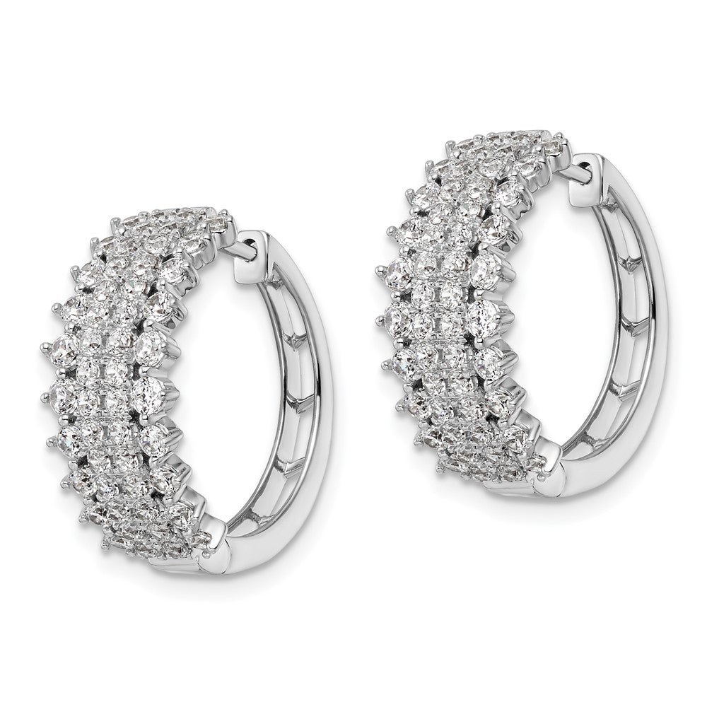 14K White Gold Lab Grown Diamond VS/SI FGH Hinged Hoop Earrings