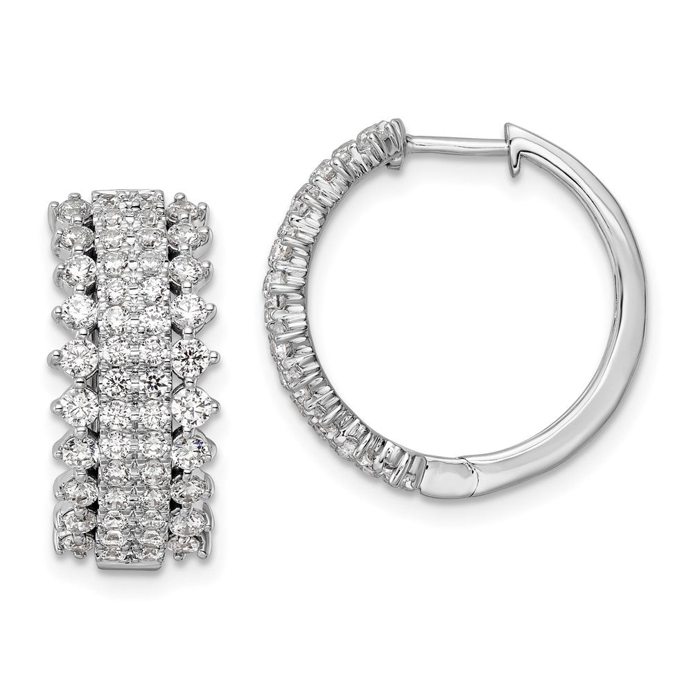 14K White Gold Lab Grown Diamond VS/SI FGH Hinged Hoop Earrings