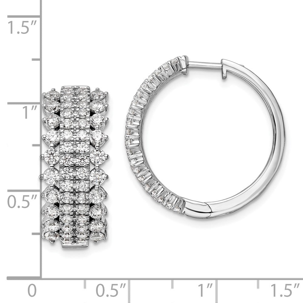 14K White Gold Lab Grown Diamond VS/SI FGH Hinged Hoop Earrings