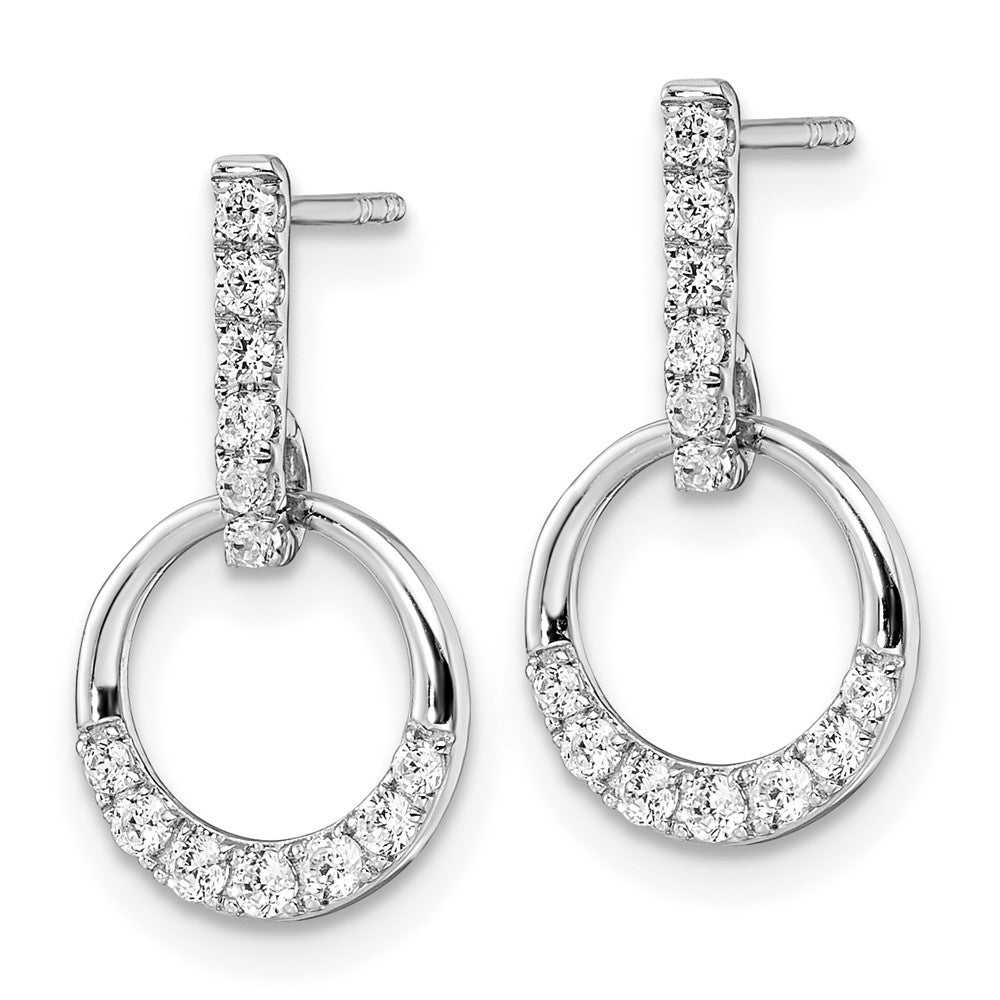 14K White Gold Lab Grown VS/SI FGH Dia Dangle Post Earrings