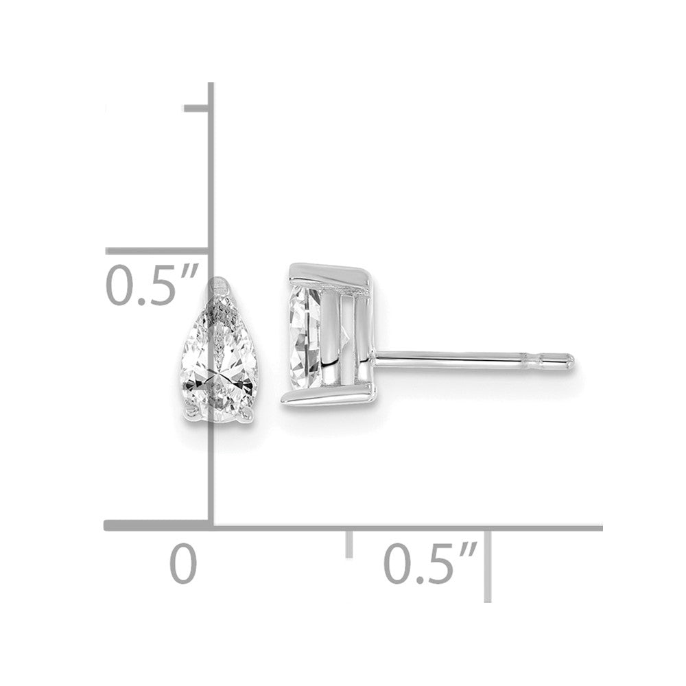 14K White Gold Lab Grown Diamond VS/SI FGH 5.85x3.0mm Pear Stud Earrings