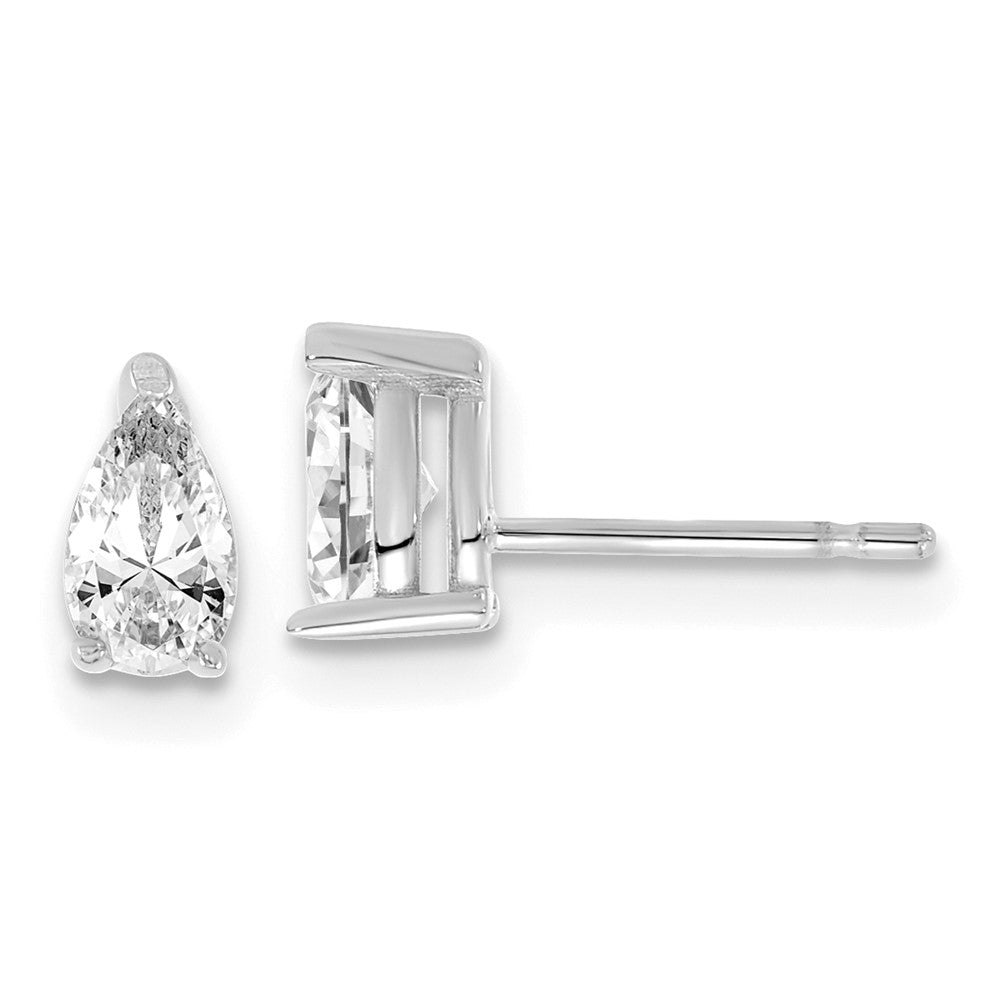 14K White Gold Lab Grown Diamond VS/SI FGH 5.85x3.0mm Pear Stud Earrings