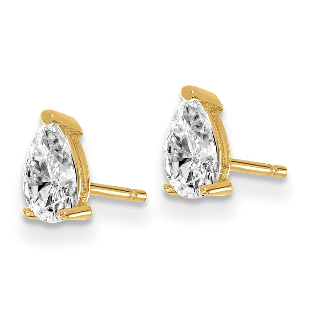 14K Lab Grown Diamond VS/SI FGH 5.85x3.0mm Pear Stud Earrings