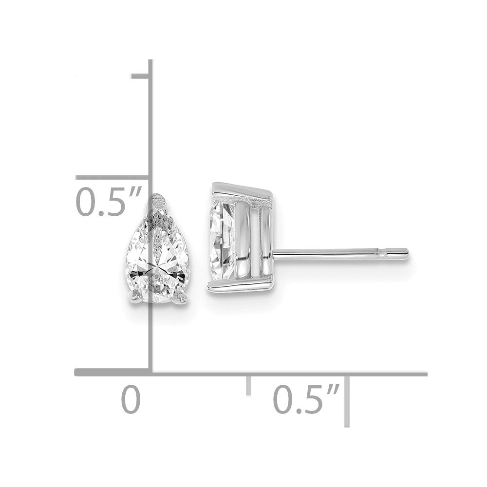 14K White Gold Lab Grown Diamond VS/SI FGH 6.25x4.2mm Pear Solitaire Earri