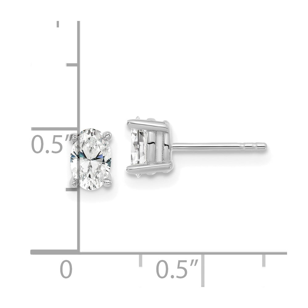 14k White Gold 2/3 carat total weight Oval VS/SI GH Lab Grown Diamond Stud Post Earrings