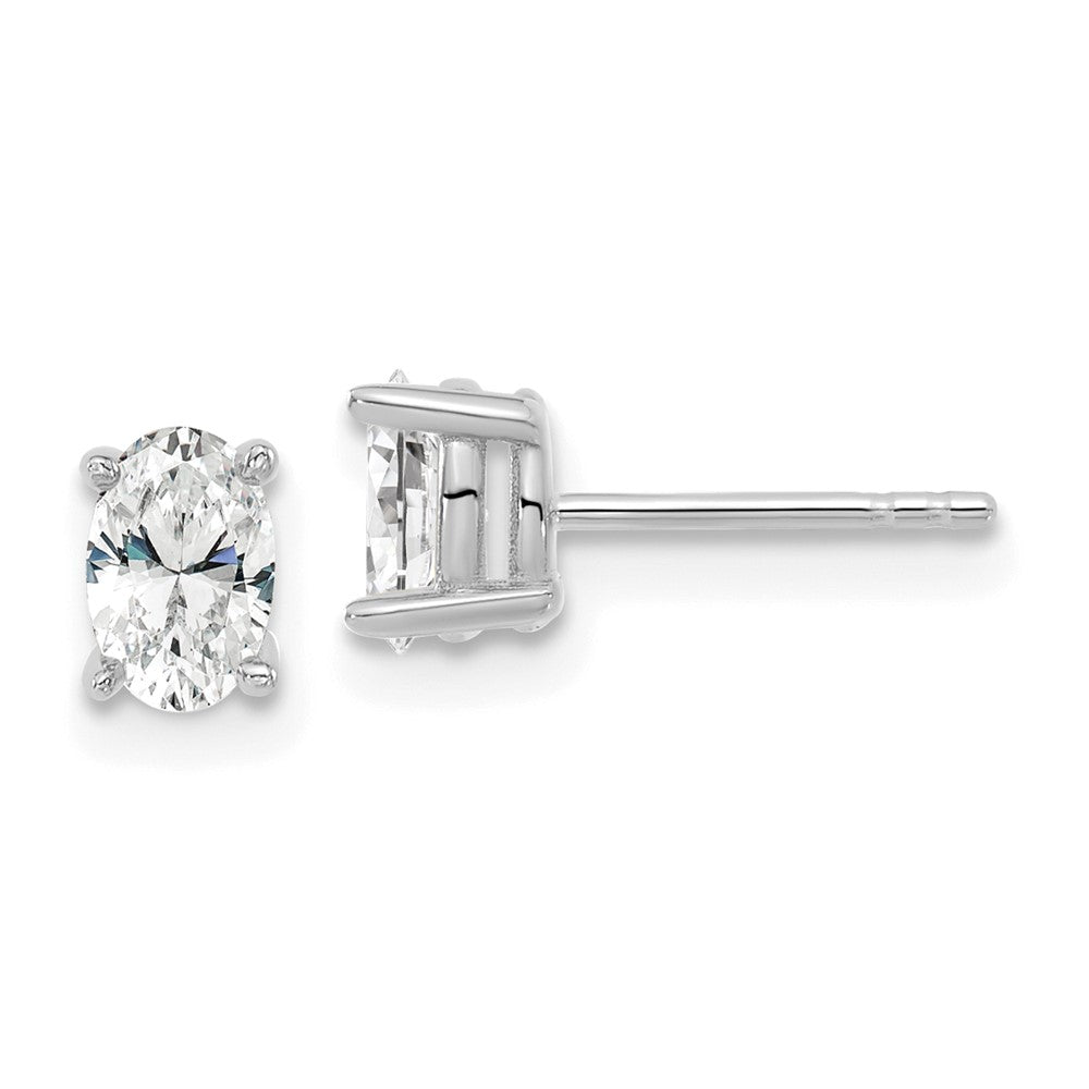 14k White Gold 2/3 carat total weight Oval VS/SI GH Lab Grown Diamond Stud Post Earrings